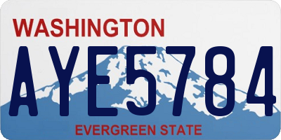 WA license plate AYE5784