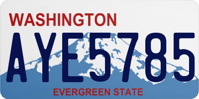 WA license plate AYE5785