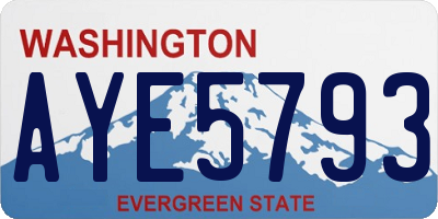 WA license plate AYE5793