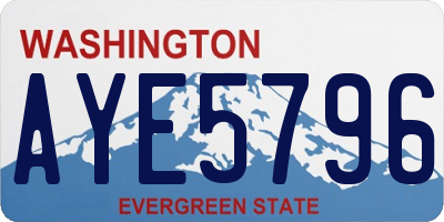 WA license plate AYE5796