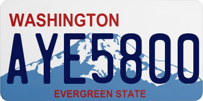 WA license plate AYE5800