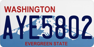 WA license plate AYE5802