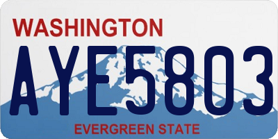 WA license plate AYE5803