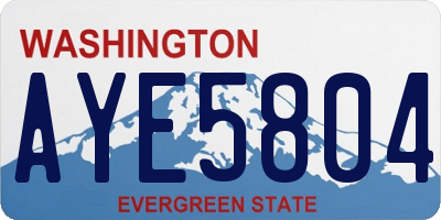 WA license plate AYE5804