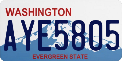 WA license plate AYE5805