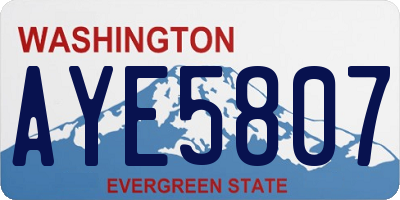 WA license plate AYE5807