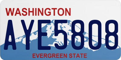 WA license plate AYE5808