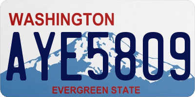 WA license plate AYE5809