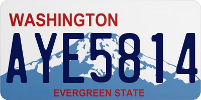 WA license plate AYE5814