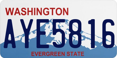 WA license plate AYE5816