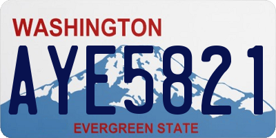 WA license plate AYE5821