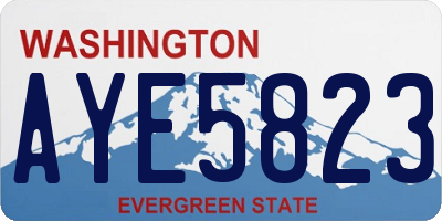 WA license plate AYE5823