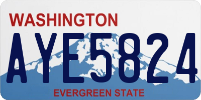 WA license plate AYE5824
