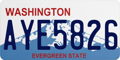 WA license plate AYE5826