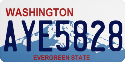 WA license plate AYE5828