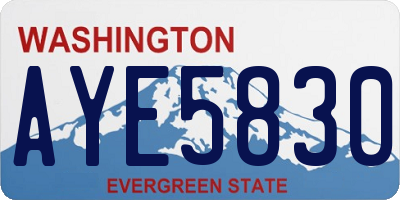 WA license plate AYE5830