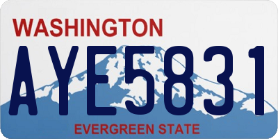 WA license plate AYE5831