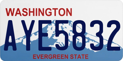 WA license plate AYE5832