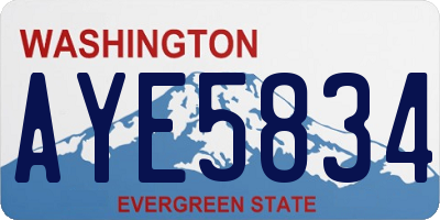 WA license plate AYE5834