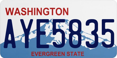 WA license plate AYE5835