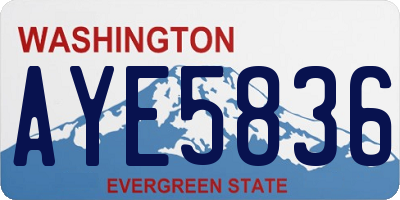 WA license plate AYE5836