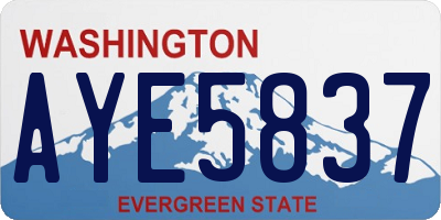 WA license plate AYE5837
