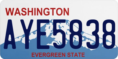 WA license plate AYE5838