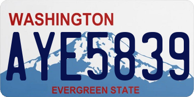 WA license plate AYE5839