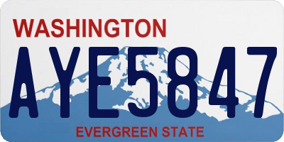 WA license plate AYE5847
