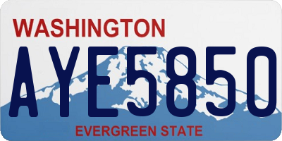 WA license plate AYE5850