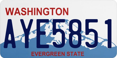 WA license plate AYE5851