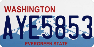 WA license plate AYE5853