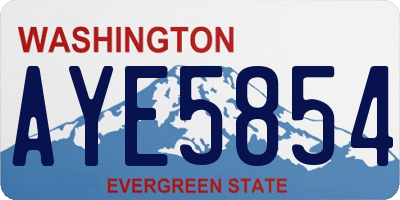WA license plate AYE5854
