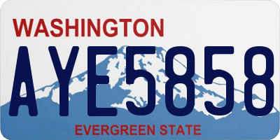 WA license plate AYE5858