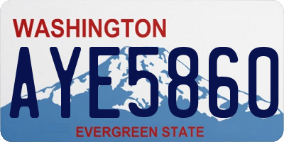 WA license plate AYE5860