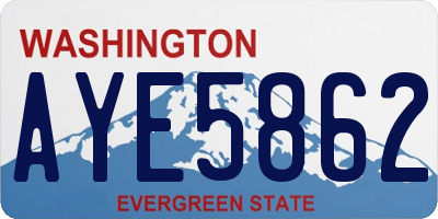 WA license plate AYE5862