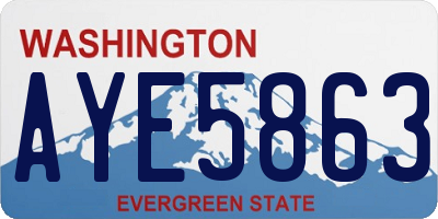 WA license plate AYE5863