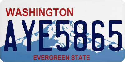 WA license plate AYE5865