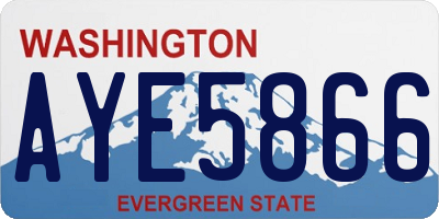 WA license plate AYE5866
