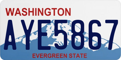WA license plate AYE5867
