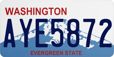 WA license plate AYE5872