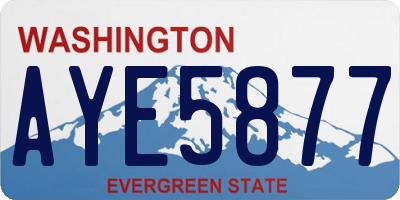 WA license plate AYE5877