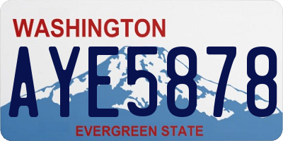 WA license plate AYE5878