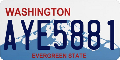 WA license plate AYE5881