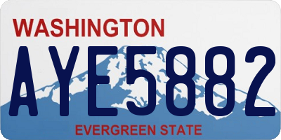 WA license plate AYE5882