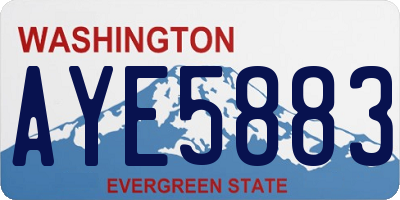 WA license plate AYE5883