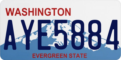 WA license plate AYE5884