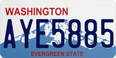 WA license plate AYE5885