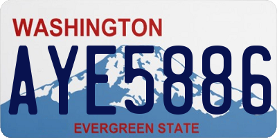 WA license plate AYE5886