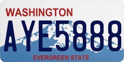 WA license plate AYE5888